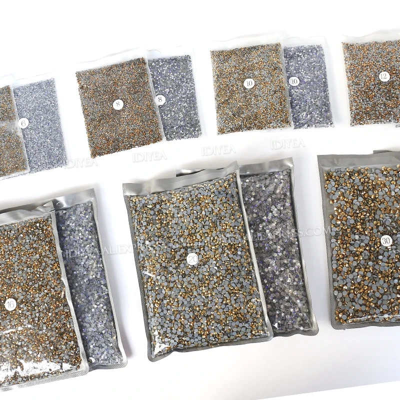 Hot Fix Rhinestone Wholesale AB Colour ss6-ss30 FlatBack Crystal In Big Package Strass Stone Glitters For Wedding Dress
