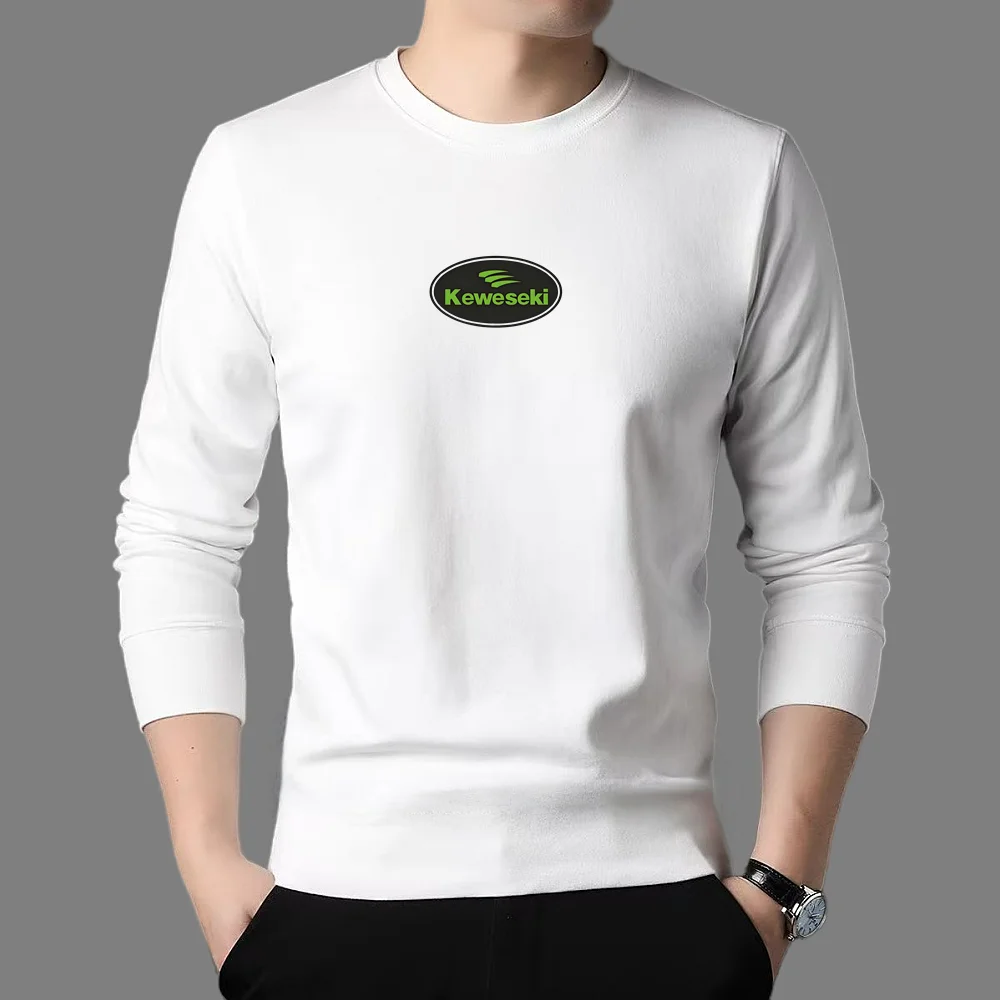 

Быстрая доставка, мужская футболка с длинными рукавами, весенне-осенняя футболка из чистого хлопка, мотоциклетная мужская и женская одежда KAWASAKI