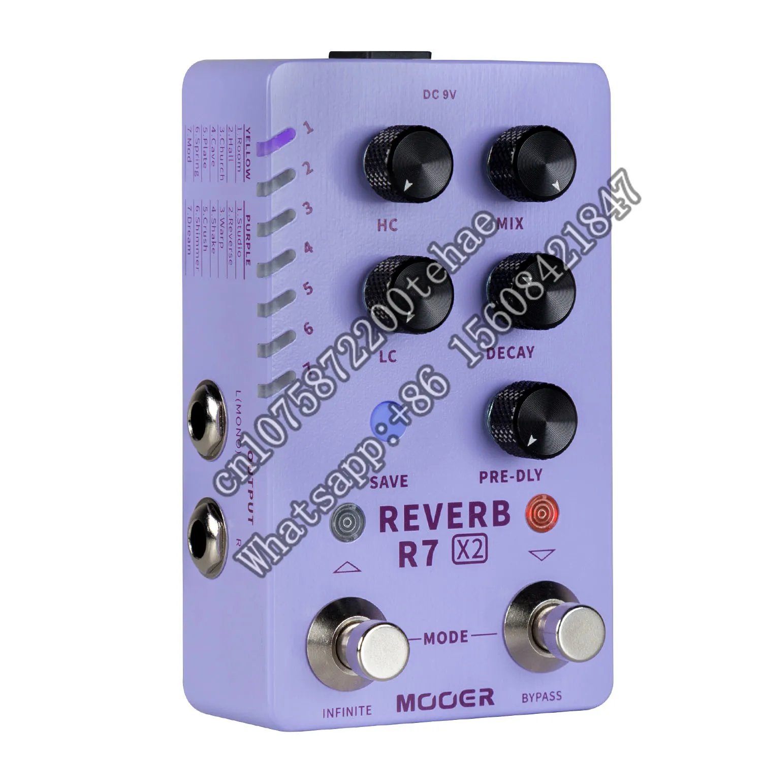 Mooer R7 X2 Multi Reverb Pedal Electric Guitar Multieffect Pedal From Classic Reverb To Modern Ambient 14 Reverb Type Stereo