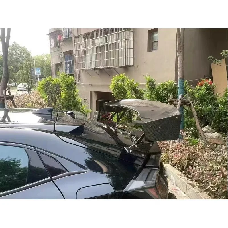 سيارة ألياف الكربون الراتنج الخلفي سبويلر لهوندا سيفيك 10th FK7 FK8 16-21 هاتشباك تعديل الذيل الجناح #6