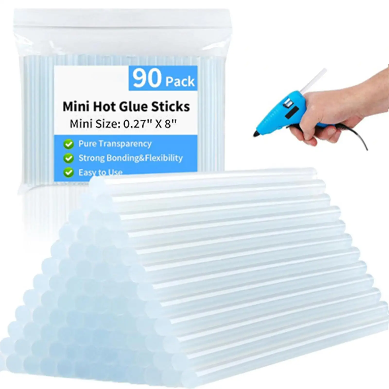 

Mini Hot Glue Sticks Mini Sticks For Hot Glue 90 Piece Clear Craft Bond Sealing Wood Glass Repairing Decoration For School