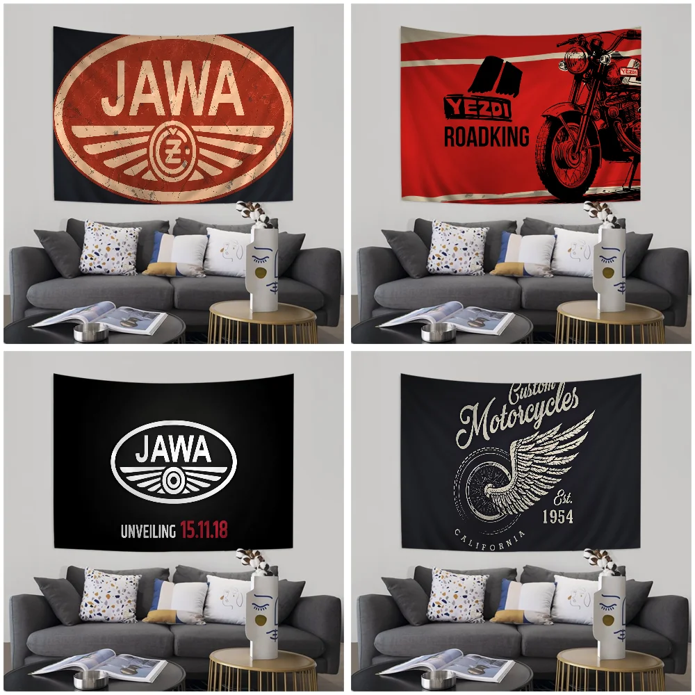 J-Jawa M-Motorcycle Logo Hanging Bohemian Tapestry Hanging Tarot Hippie Wall Rugs Dorm Wall Hanging Home Decor