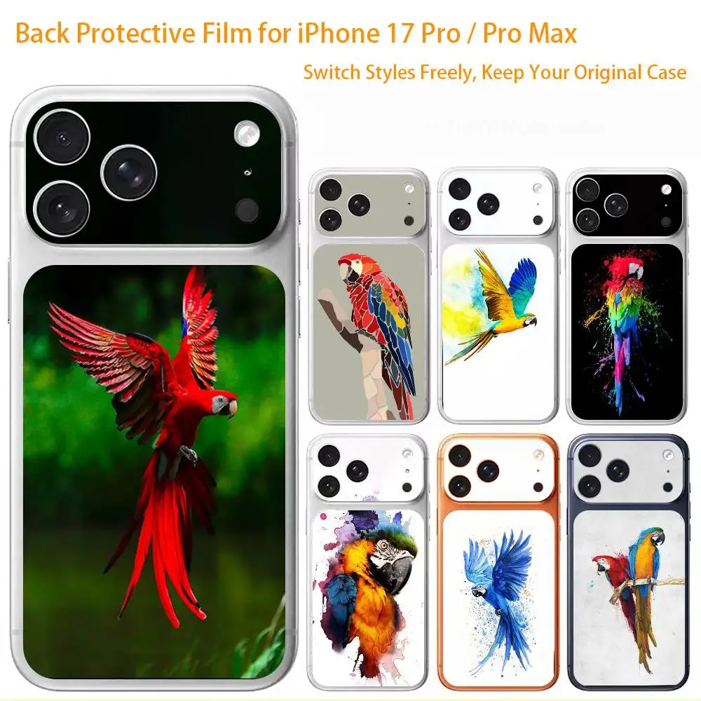 

The Amazing Macaw Premium Skin Wrap for iPhone 17 Pro/Max, Back Frame Camera Protective Decal (Not Case)