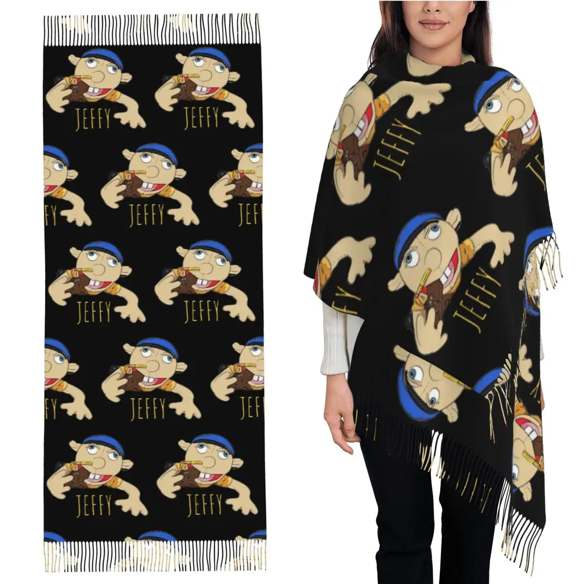 

Джеффи Кукольный горячий продавать! Шарф с кисточками, женские мягкие теплые шали и накидки, большая осенне-зимняя шаль