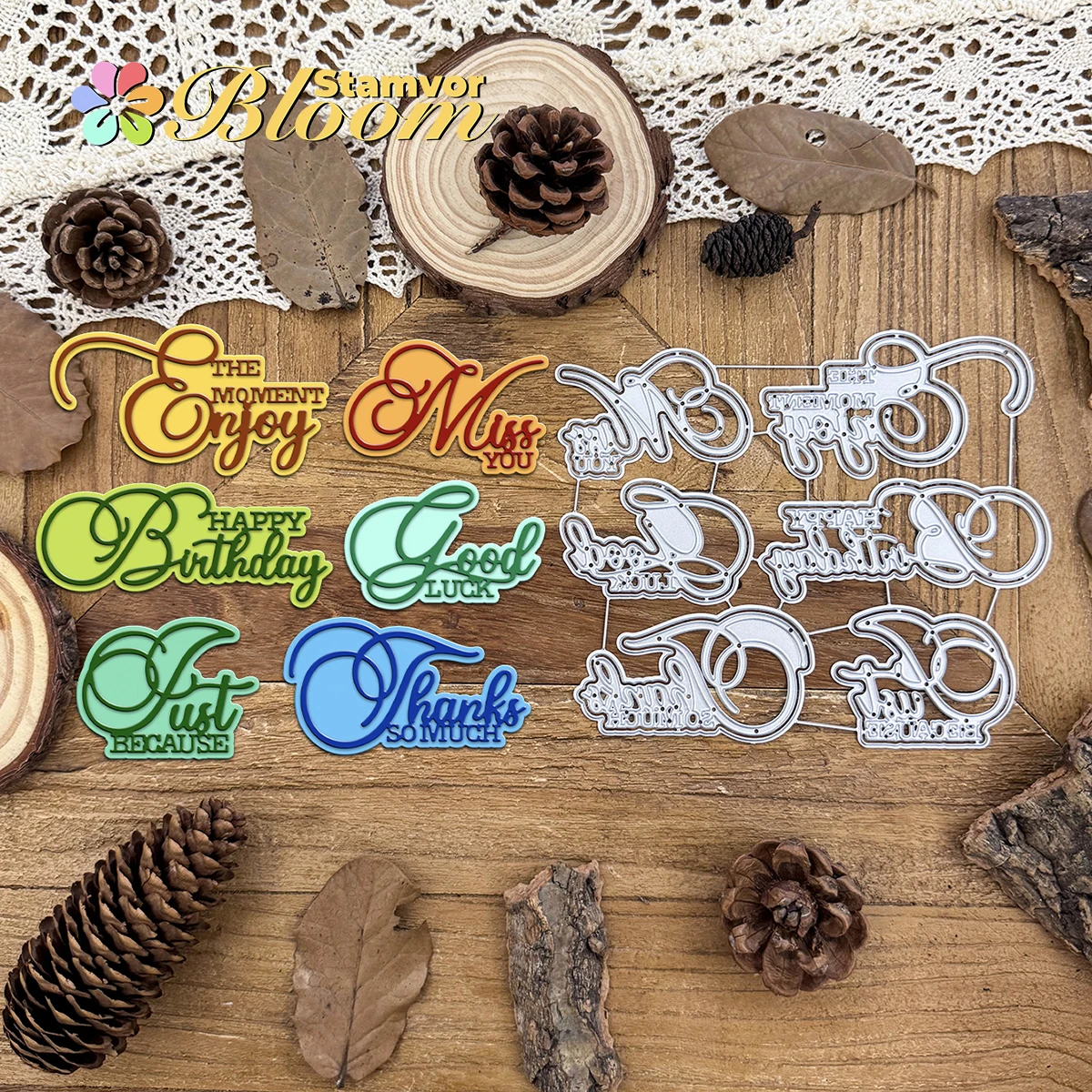 Original schöne praktische englische Titel, kurze Sätze, glücklicher Geburtstag, Metall-Stanzformen, Scrapbooking, dekorative Prägung