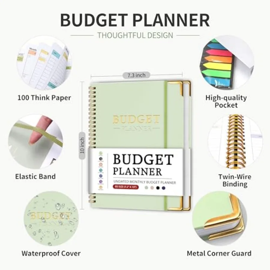 Budget Planner - Monthly Budget Book B5, Undated 12 Month Expense Tracker Notebook and Bill Organizer, Hard Cover Financial Acc view 2