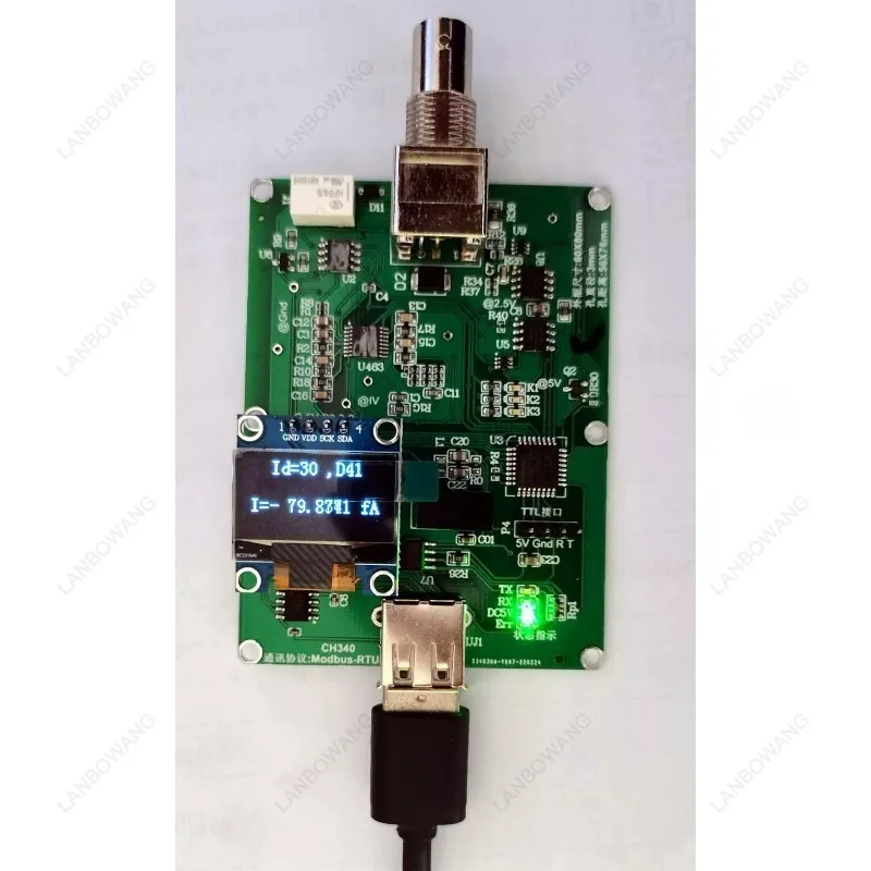 D41-USB Wide Range Weak Current Measurement Module Picoammeter 50pA to 1A Micro Current Testing Board