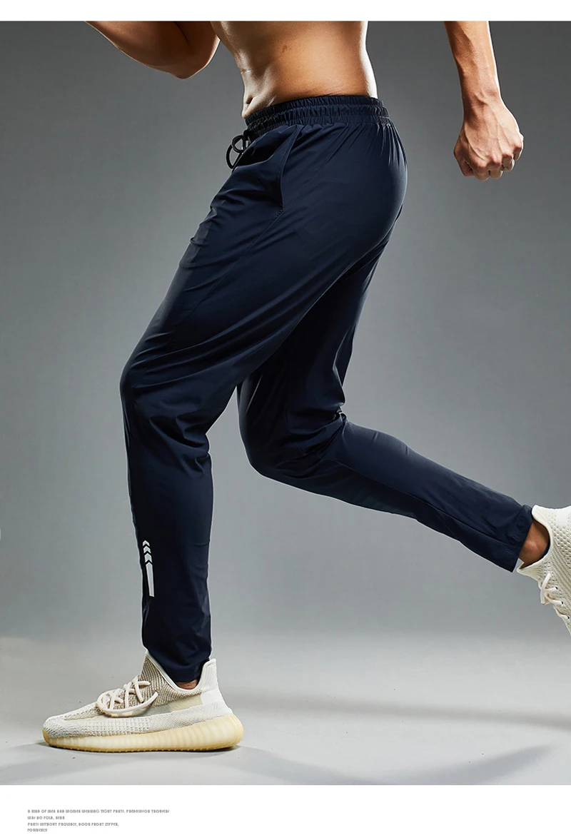 Summer Thin Men\'s Jogging Sweatpants Elastic Shrink Leg Casual Outdoor Training Fitness Sport Pants Running Trousers Mens Pants