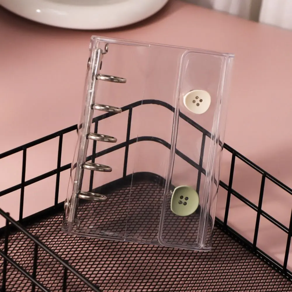 

Fashion Transparent M5 binder 5-hole double-buckle Loose leaf notebook PVC Multiple Colors Mini binder Diary