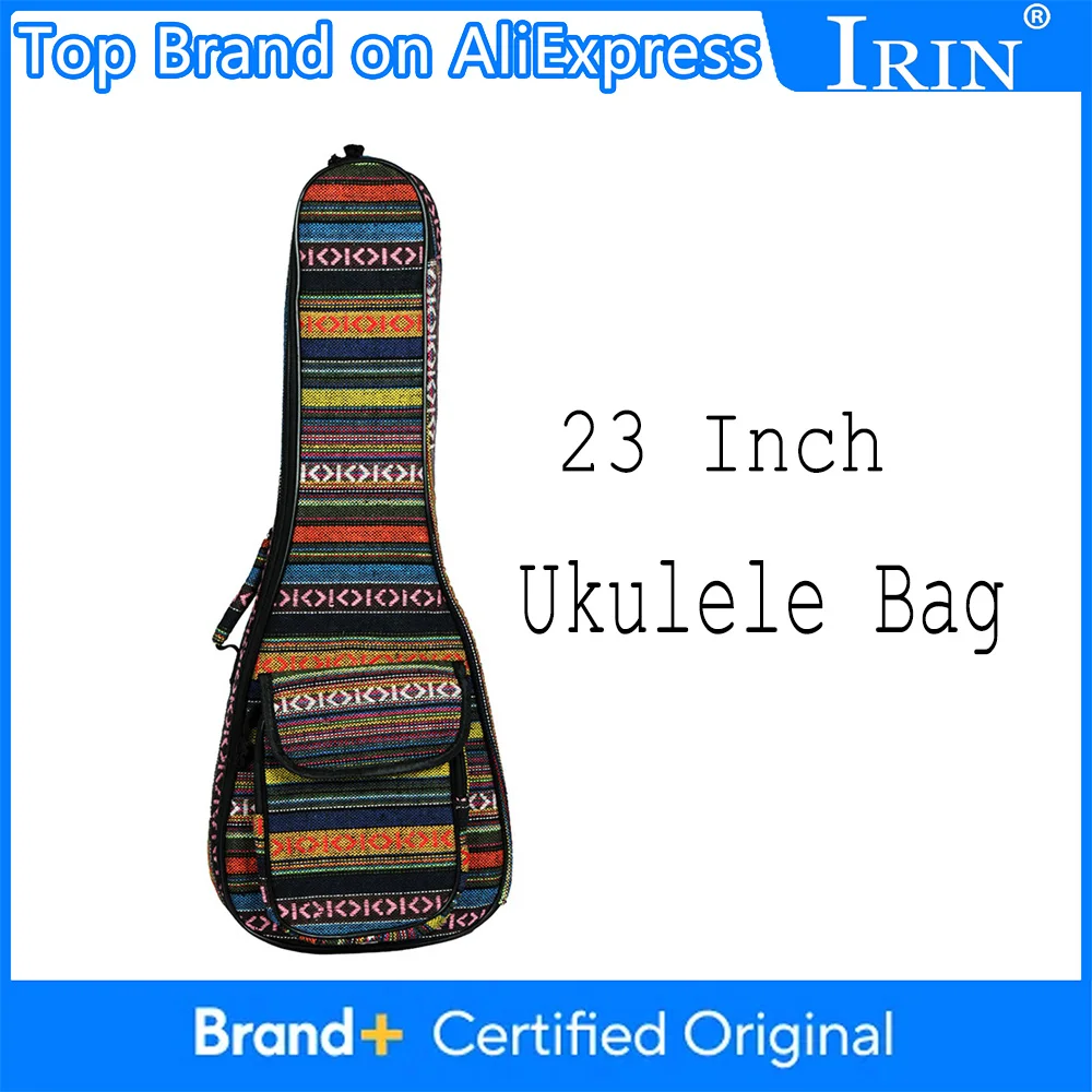 23 Inch Ethnic Ukulele Bag Portable Soft Case Concert Oxford Cloth Backpack Handbag with Adjustable Strapories