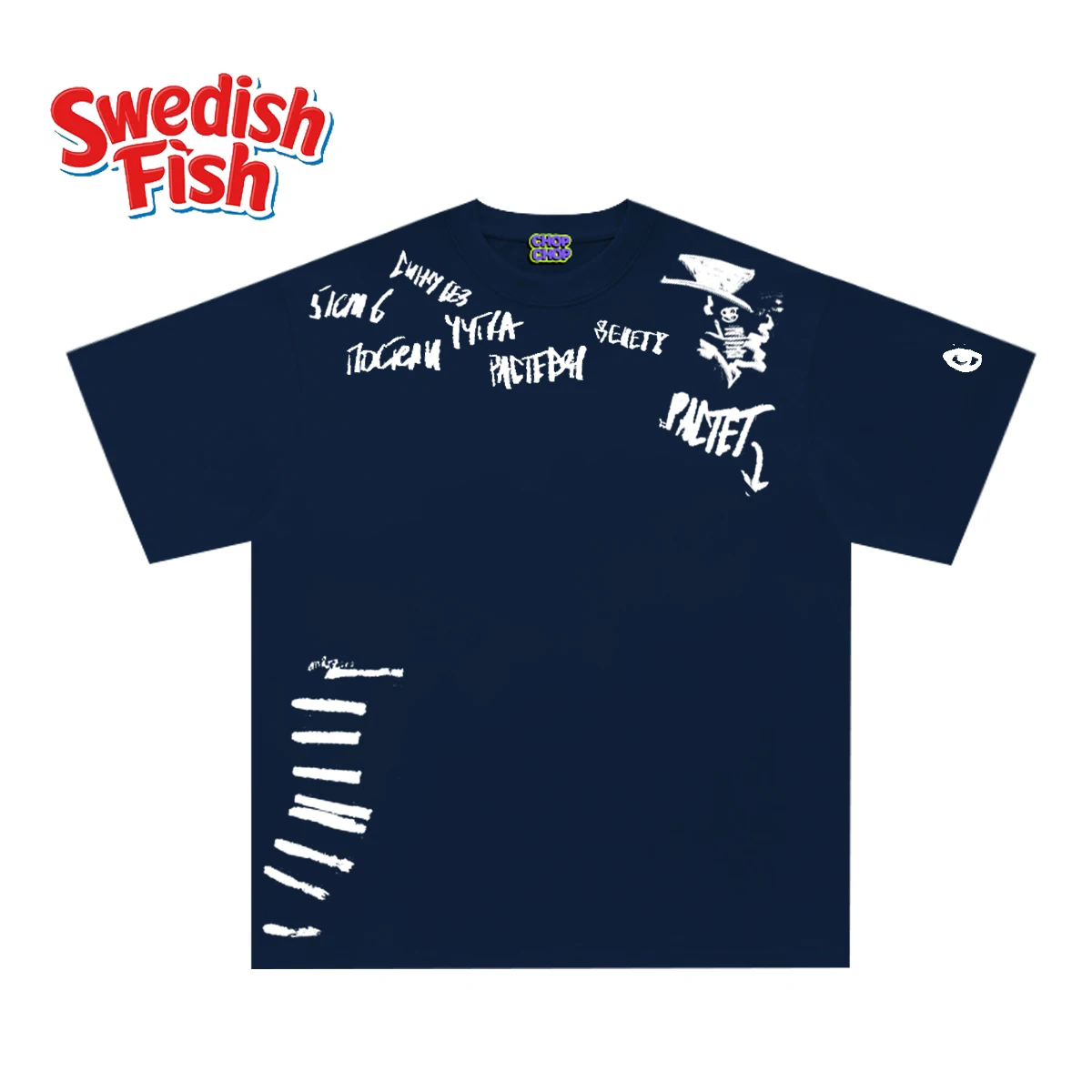 Original Blue T-Shirt Short Sleeve Fun College Style Streetwear Ameika Subculture High Street Ins Cotton Youth Summer T-Shirt