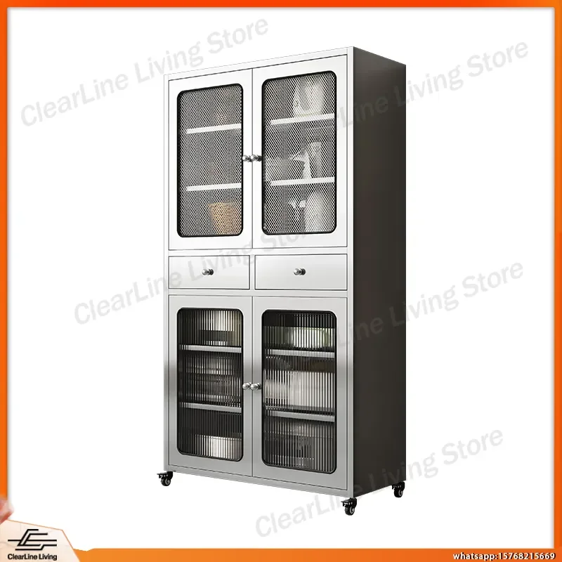 

304 Stainless Steel Storage Cabinet with Mesh Door for Kitchen Lab Office Industrial Use Multi Functional Locker Heavy Duty