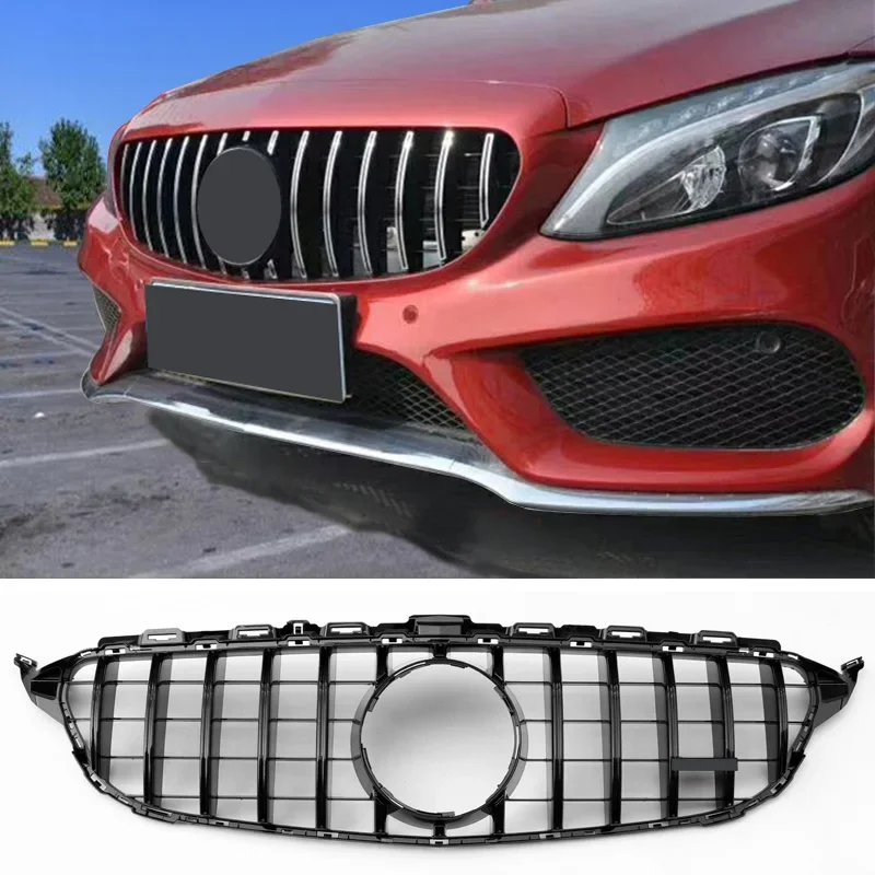 GT-R Style vertical bar ABS Grille Fit For BENZ W205 C180L C200L C300L