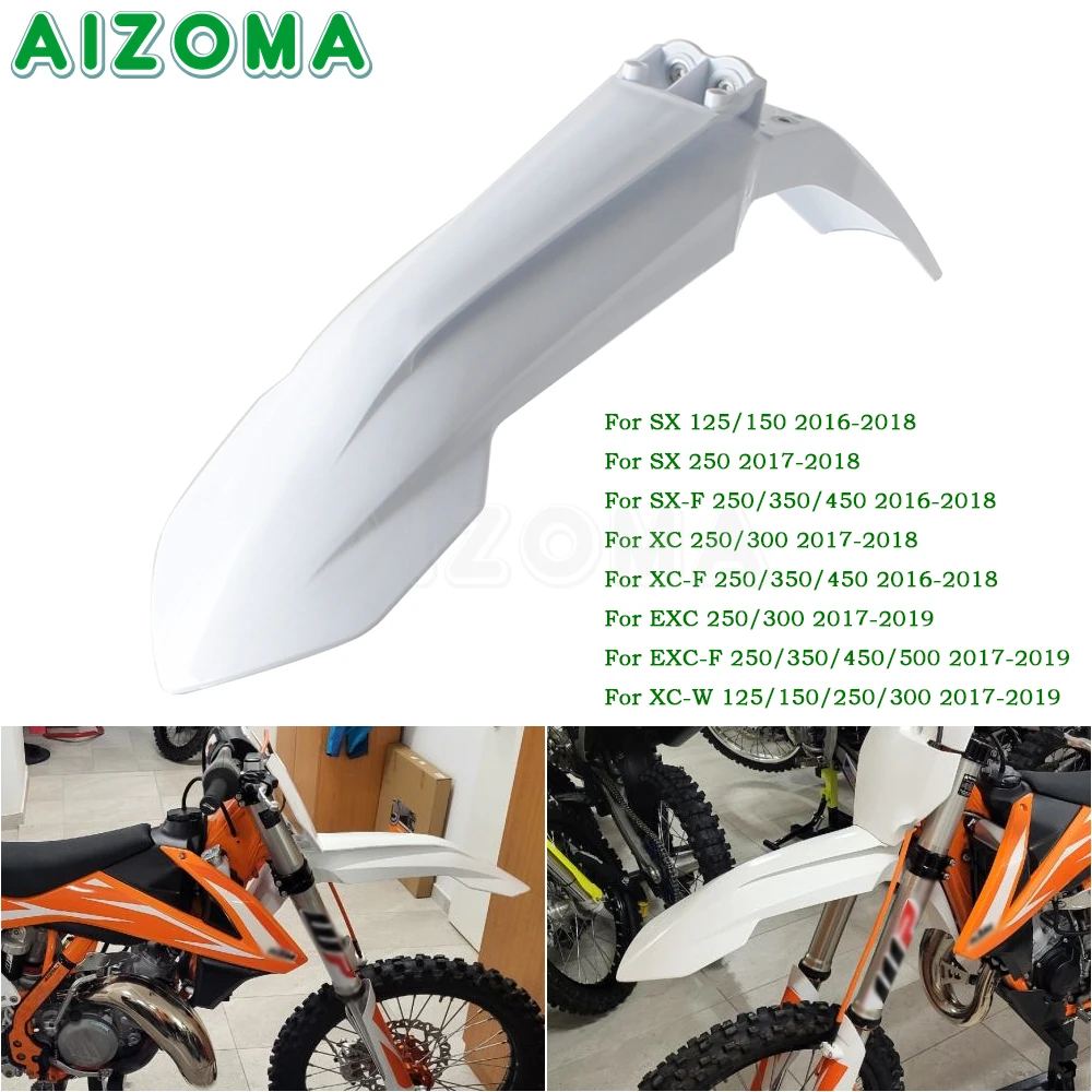 Motorcycle Front Fender Mudguard For SXF XCF EXC-F 250/350/450 SX 125 150 XC EXC XCW 300 Motocross Plastic Splash Guard Modified