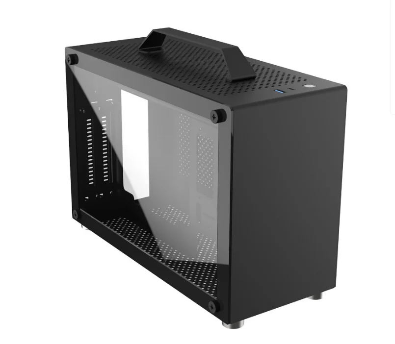 gu7-a4-itx-boitier-en-aluminium-verre-trempe-blanc-2mm-d'epaisseur-cadre-maille-panneau-lateral-mini-pc