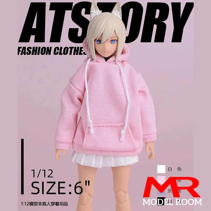 ATStory Maßstab 1:12 Weibliche Hoodie Sweatshirt Kleidung Modell Fit 6'' SnailShell Romankey Soldat Action Figur Körper Puppe