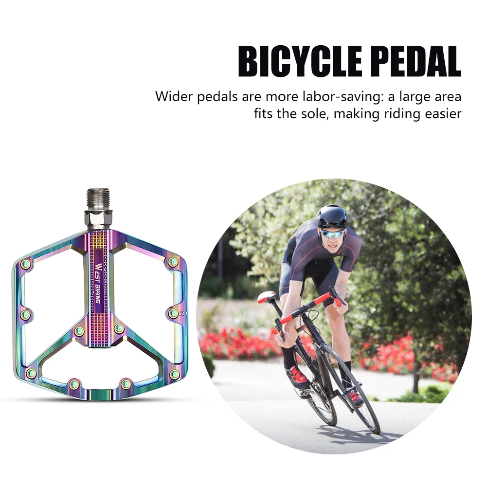 WEST BIKING Anti-Slip Bicycle Pedal Aluminum Alloy Footboard Ultralight Smooth Bearing Mountain Bike Pedal Cycling Accessories