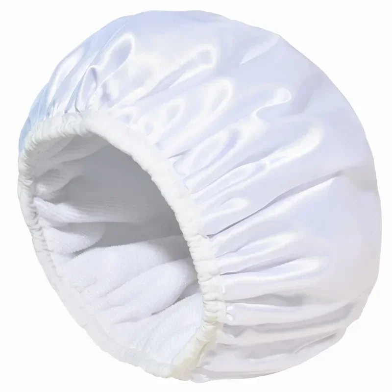 Shower Cap Terry Cloth Lined EVA Exterior Reusable Triple Layer Waterproof Large Bath Hair Cap for All Hair Hotel Travel