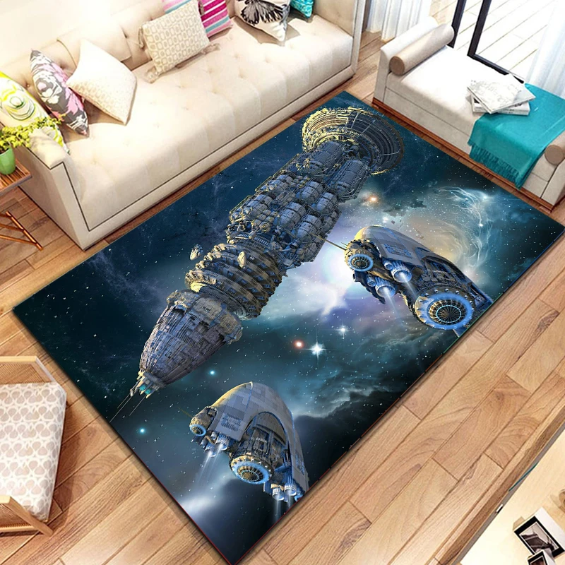 15 Size Customer spacecraft Carpet for Living Room Home Decor Large Area Rug Bedroom Floor Rug Non-slip Easy Washable Mat  home