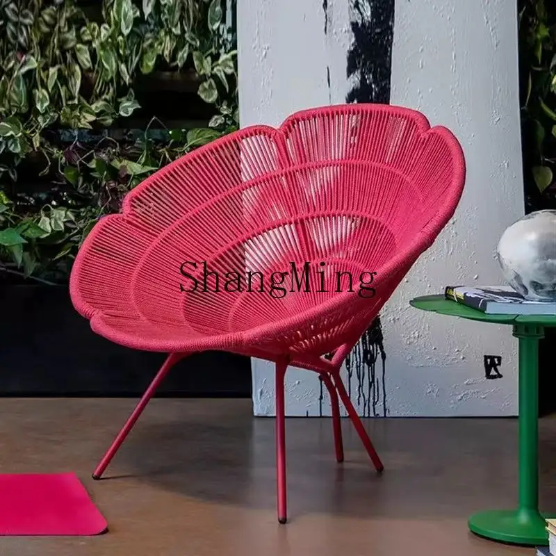 

HJ Outdoor Rattan Sofa Chair Creative Petal Lotus Bed Hotel Villa Garden Waterproof Home Dining Chair Sofa