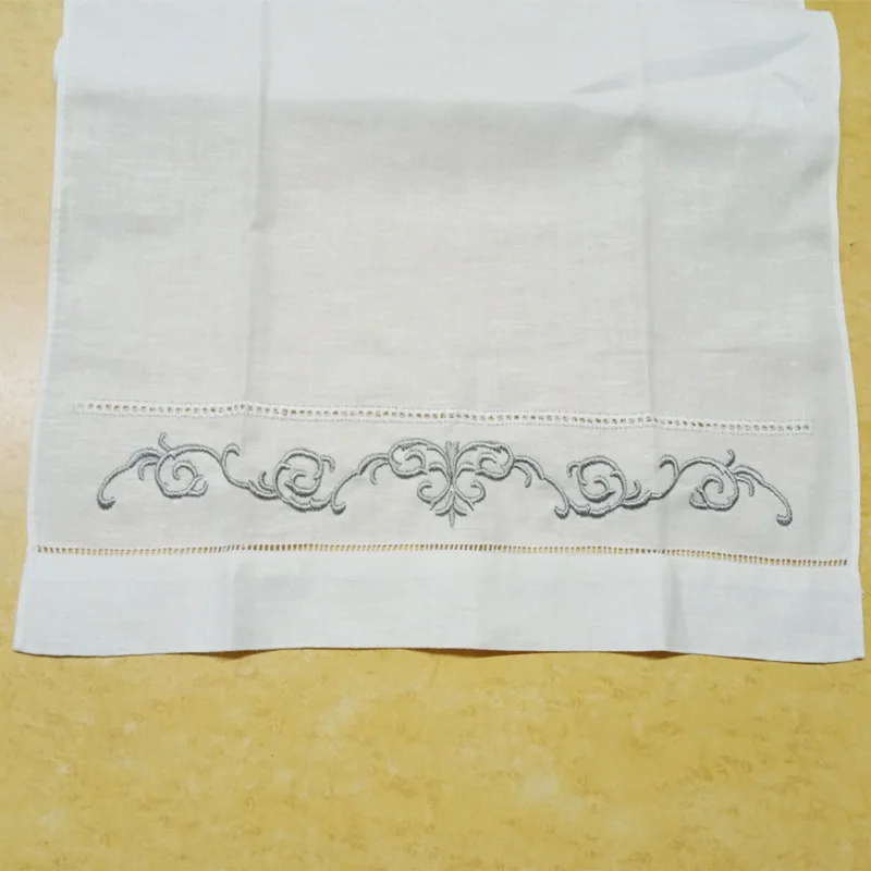 Set of 12 Handkerchiefs Towels White Linen Tea Towels 14"x22" Cloth Guest Hand Dish Kitchen Bathroom Towels