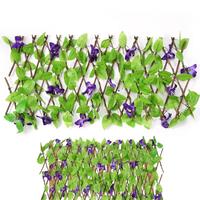 Artificial fence leaf wooden fence Garden Lawn Fence Privacy Screen Decorative Telescopic 40cm high Balcony Artificial Fences
