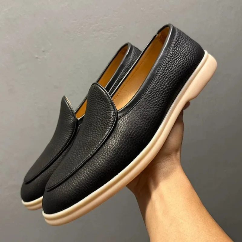 

Old Money Style Men Loafers Soft Sole Genuine Leather Flats Daily Driving Shoes Luxury Comfortable Casual Business Shoes