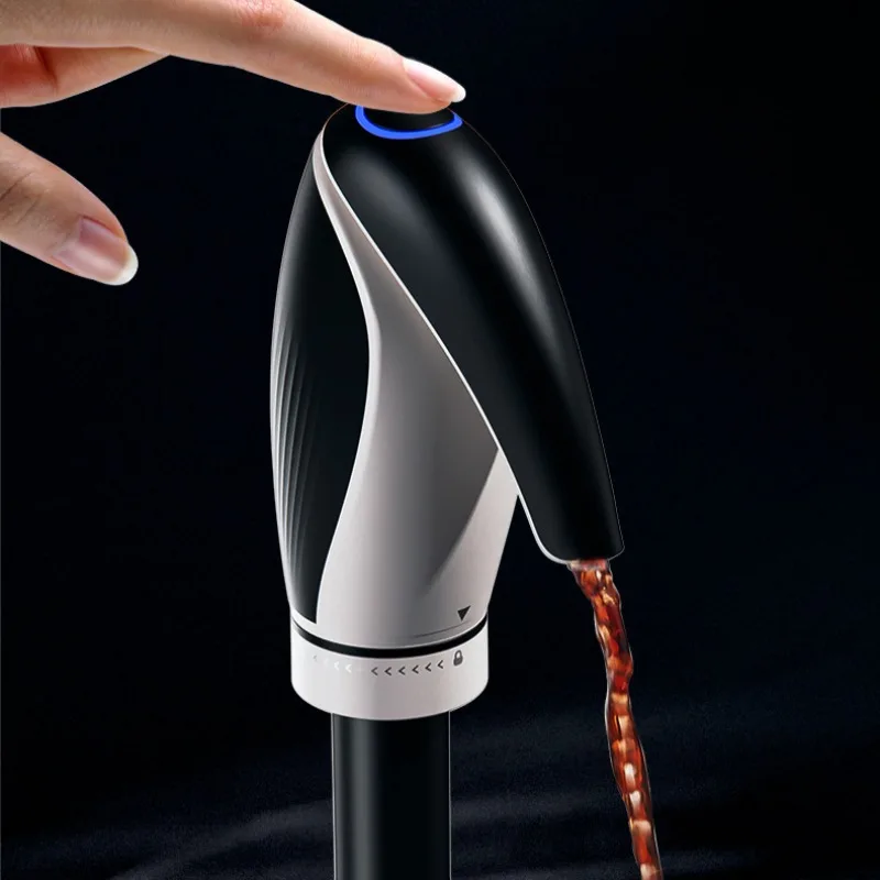 Aerador de vinho elétrico carregamento usb um toque pourer dispensador de decantador de vinho para acessórios de vinho aeração com rolha preservador