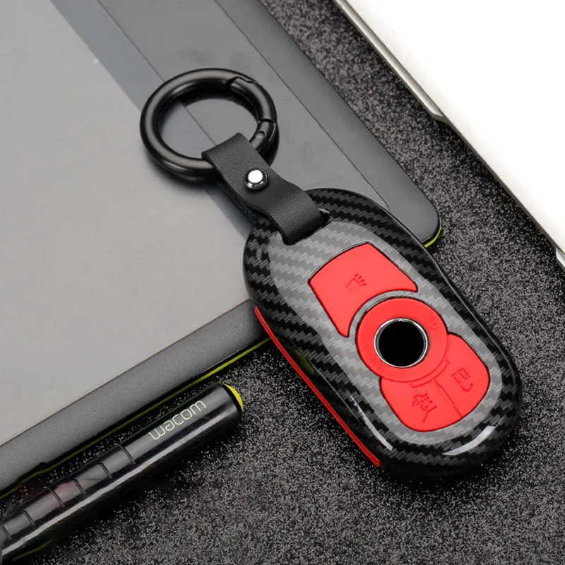 Carbon Fiber+ Silicone Car Key Case Full Cover For Buick Encore ENVISION NEW LACROSSE Vervno GS 20T 28T OPEL Astra K 2019 2020