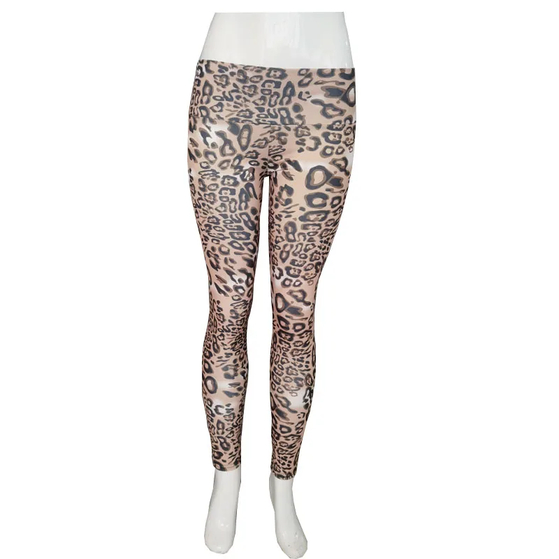 กางเกงขายาวเอวสูงเสือดาวพิมพ์ Legging กางเกงผ้าพันคอ Tights สําหรับผู้หญิง Push Up ออกกําลังกายฟิตเนสกางเกงโยคะ