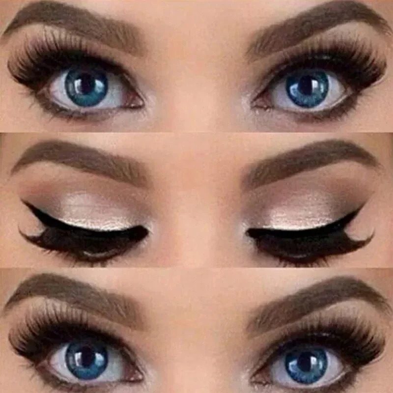 Herramienta de maquillaje auxiliar, delineador de ojos, tarjeta de pestañas, plantilla de ojos ahumados, 2 unidades