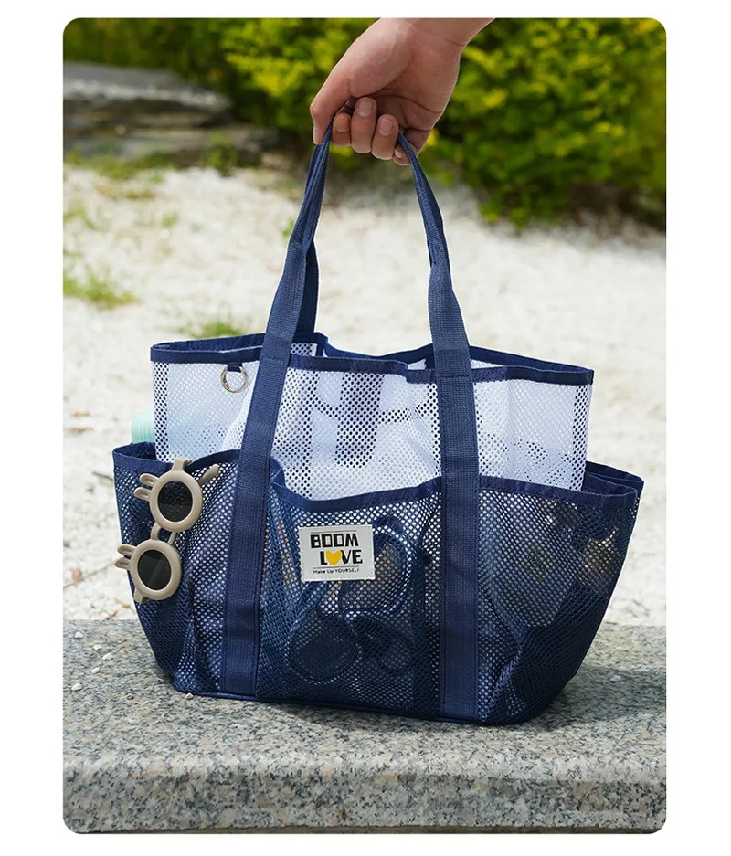 Swimming Mesh Bag Large Capacity Portable Tote Travel Swimsuit Storage Bag Multi Functional Beach Bag For Vacation Travel Gym