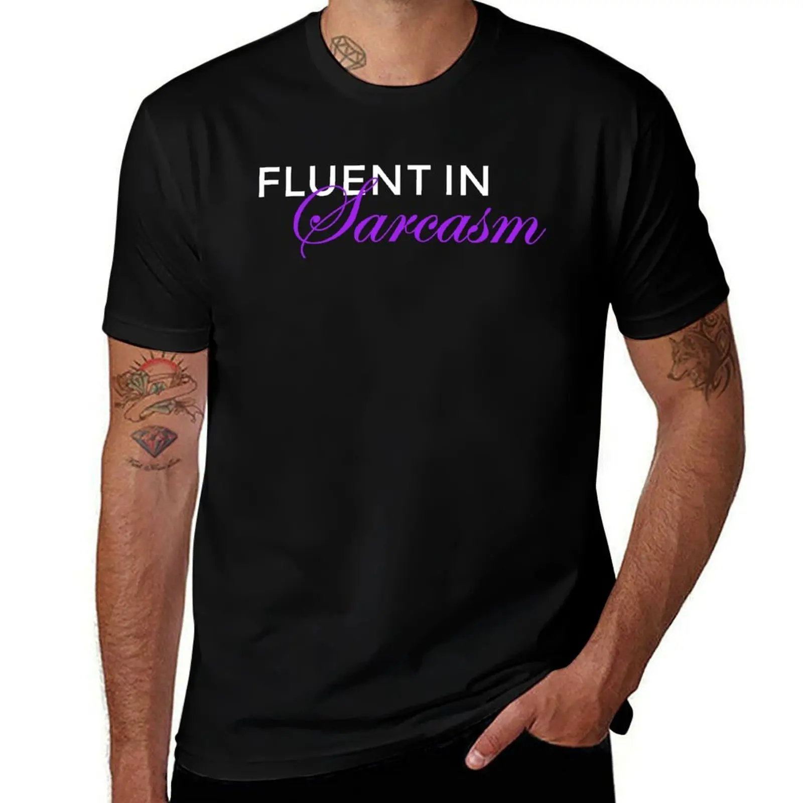 

Fluent In Sarcasm (For Dark Background) T-Shirt animal prinfor boys T-shirts oversize oversizeds t shirts for men pack