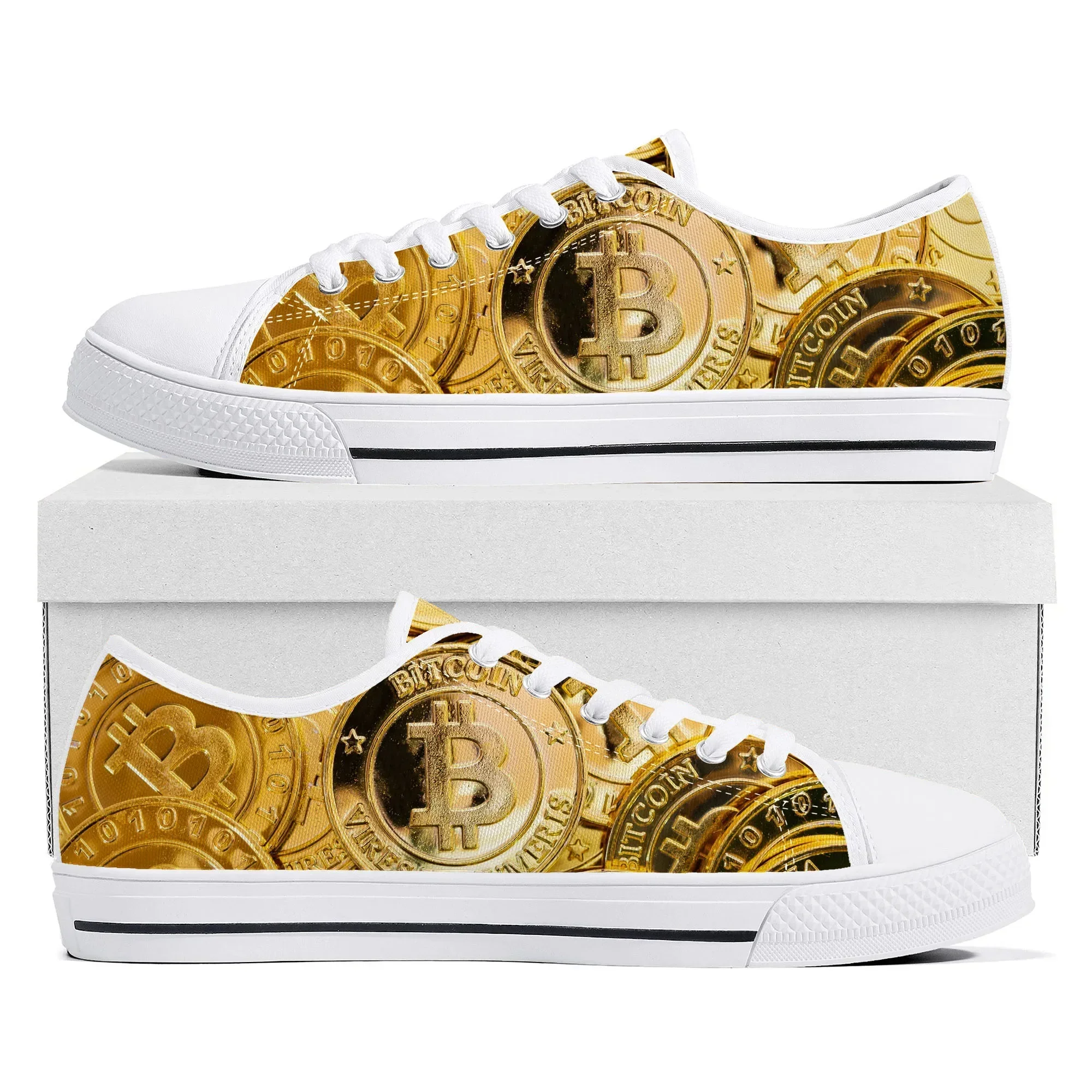 Bitcoin Cryptocurrency Miner BTC Coin Low Top High Quality Sneakers Mens Womens Canvas Sneaker Couple Shoes Custom Shoe 3