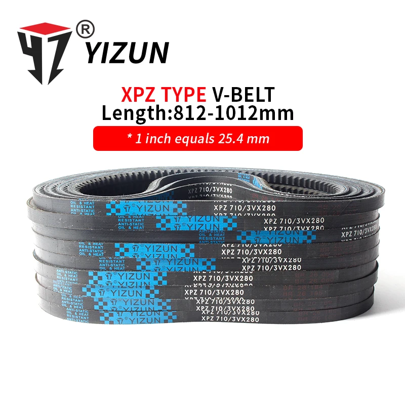 YIZUN XPZ/3VX Type XPZ812~1012mm Hard Wire Rubber Drive Pitch Length Girth Industrial Transmission Machinery Toothed V Belt