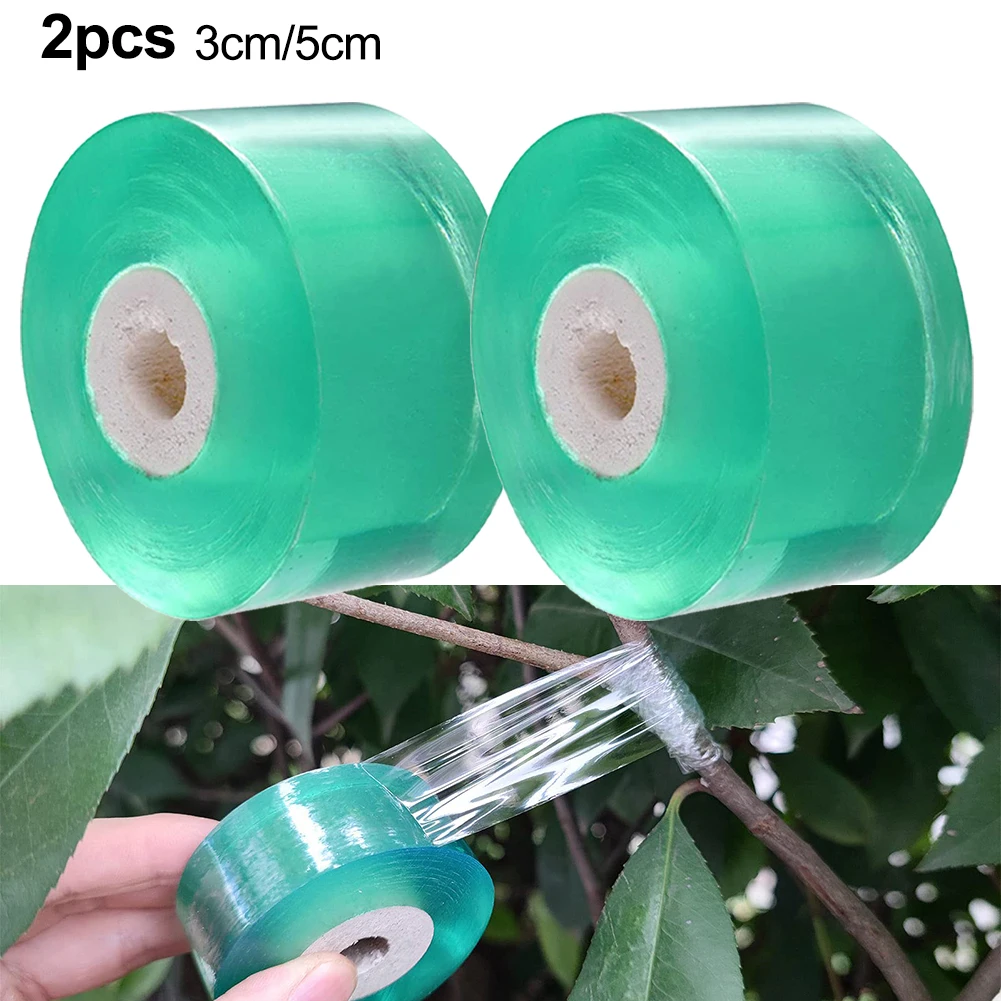 2pcs 3/5cm X100mGarden Barrier Nursery Tape Stretchable Grafting Film Graft Budding Barrier Floristry Pruner Fruit Tree Nursery