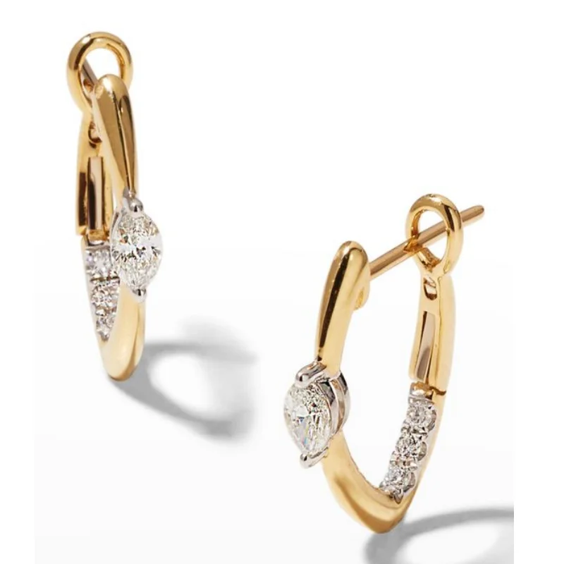 Klassische goldfarbene eingelegte Zirkonia-Ohrringe, modische Verlobungs- und Hochzeitsohrringe für Damenschmuck