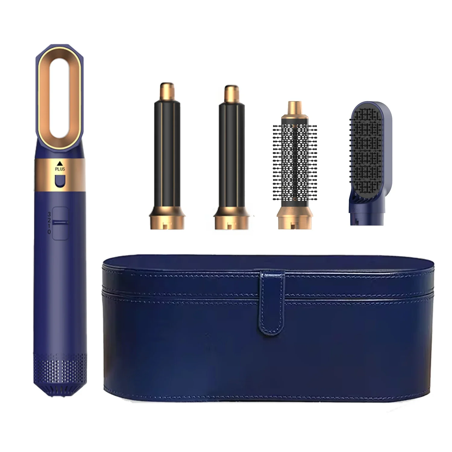 

5 In 1 Hair Dryer Hot Air Comb With Detachable Curling Iron Hair Straightener For Fast Drying And Styling All Hair Types