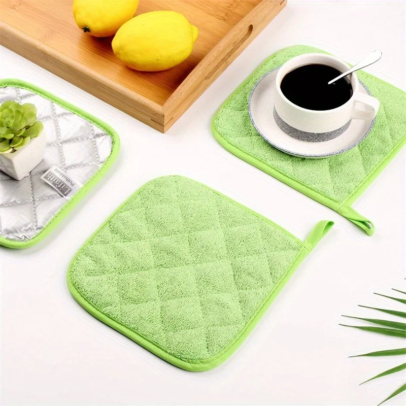 Square Pot Mat,Pure Cotton Heat-resistant Pad,Cooking Kitchen Insulation Pad,Used for Cooking, Baking,House with Hanging Ring