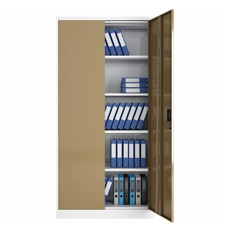 

2-Door Iron Office Furniture 4 Shelves Modern Low Metal Storage Steel Filing Cabinet Locking Cupboard