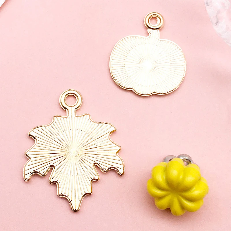 24 buah sthanksgiving labu minyak Maple Enamel DIY pesona untuk tas anting kalung membuat perhiasan buatan tangan liontin