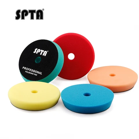 SPTA 3 "/5"/6" автомобильная губка для полировки, полировальная подушечка Т-образная плоская полировальная подушечка, крючок и петля, удаляет царапины для полировки/вощения