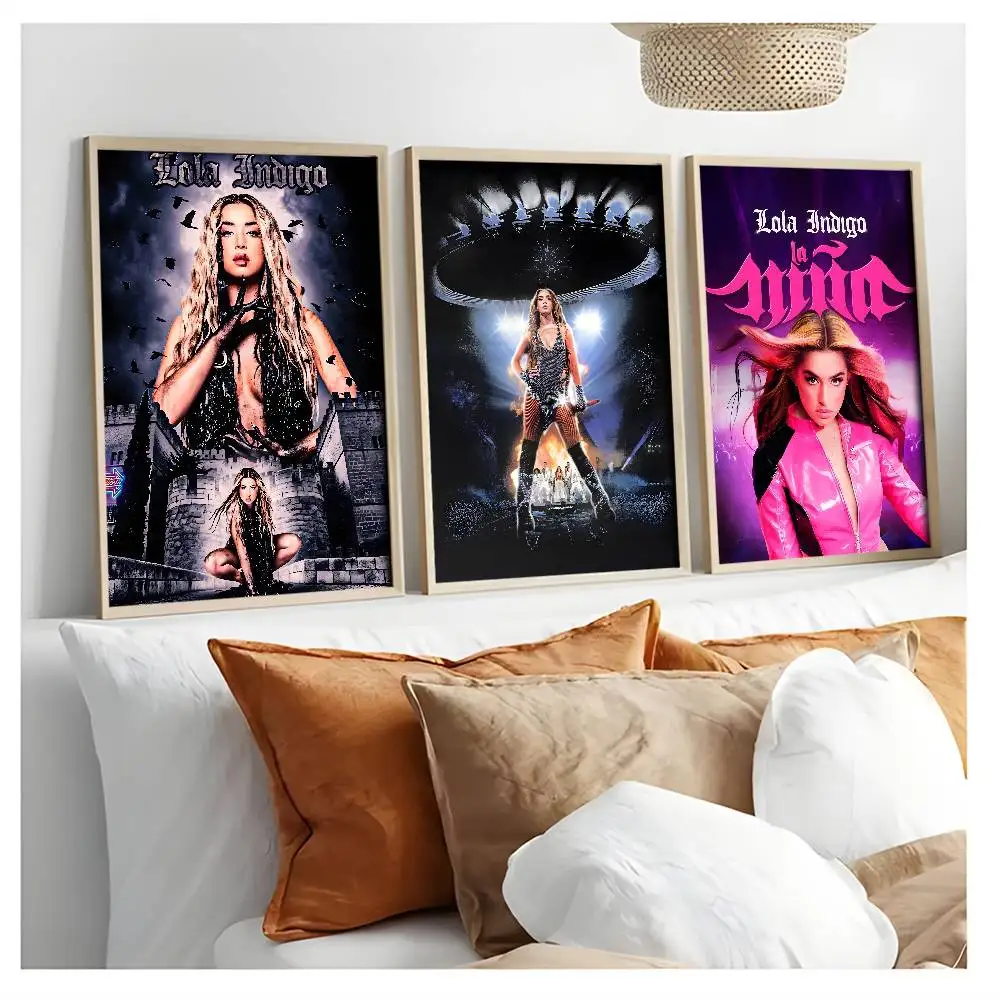 ملصق مغني الموسيقى L-lola النيلي بتصميم فني ديكور جداري ممتاز لغرفة النوم وغرفة المعيشة والمنزل هدية جمالية