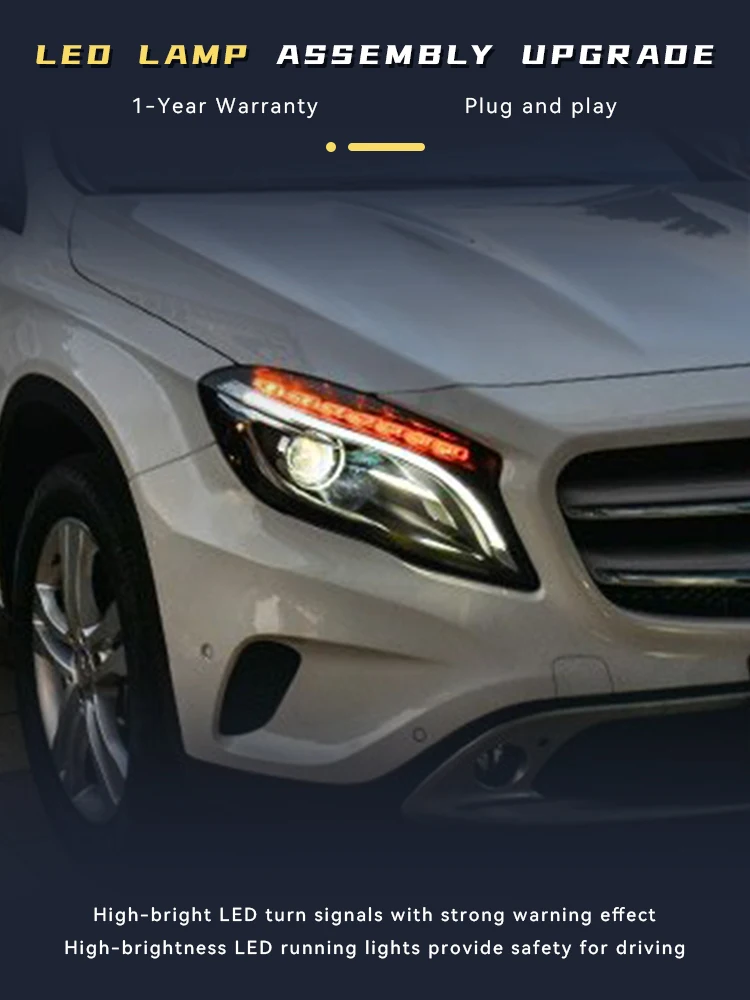 Car Lights For Benz GLA200 GLA300 X156 2016-2019 Headlight LED Upgrade Highlight Projector Bifocal Lens Accessories Front Lamp