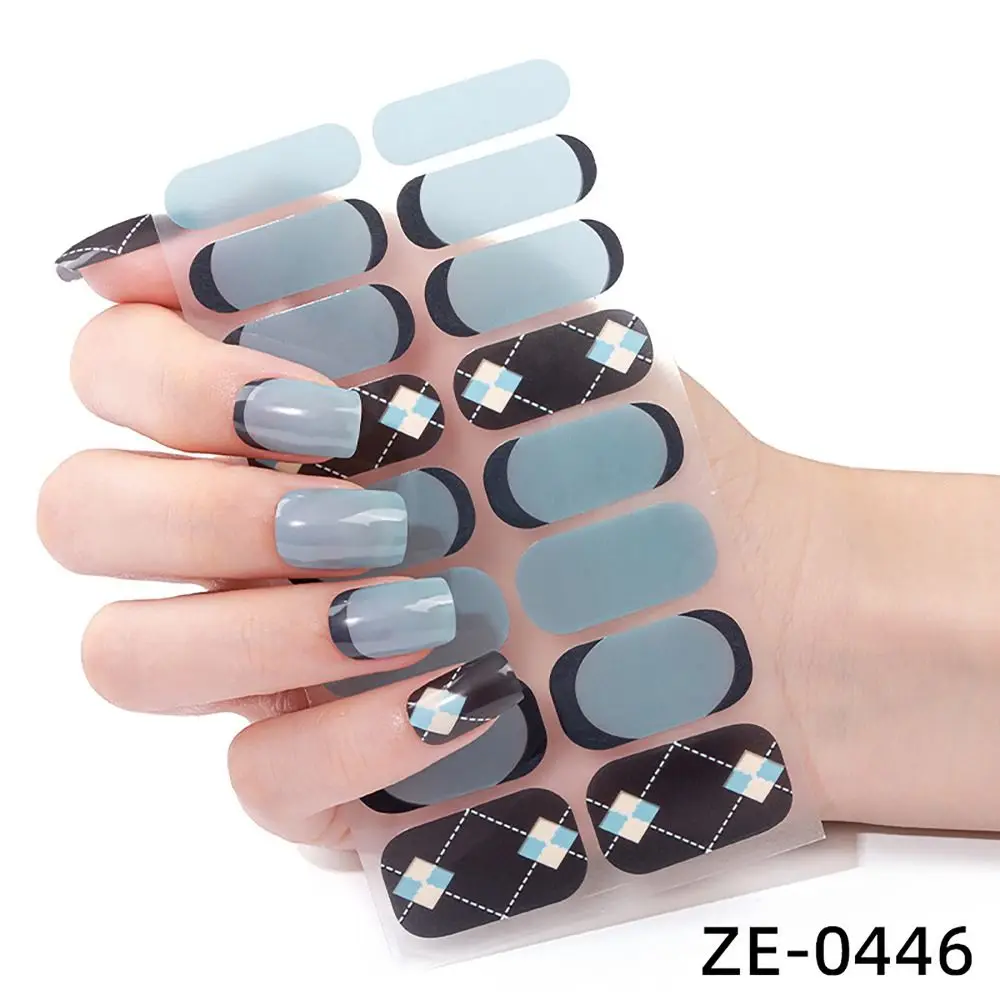 4sets 16 Strips Semi Cured Gel Nail Stickers Gradient Colors French Nail Art Gel Nail Polish Strips Gel Full Nail Wraps