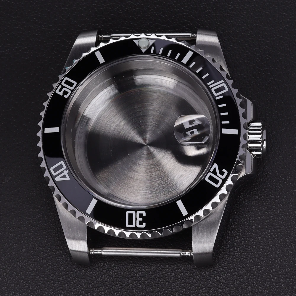 

40mm Watch Case Black/Blue/Green Bezel For SUB GMT NH35 NH36 NH34NH38 Miyota8215 Eta2824 Movement Sapphire Glass 200m Waterproof
