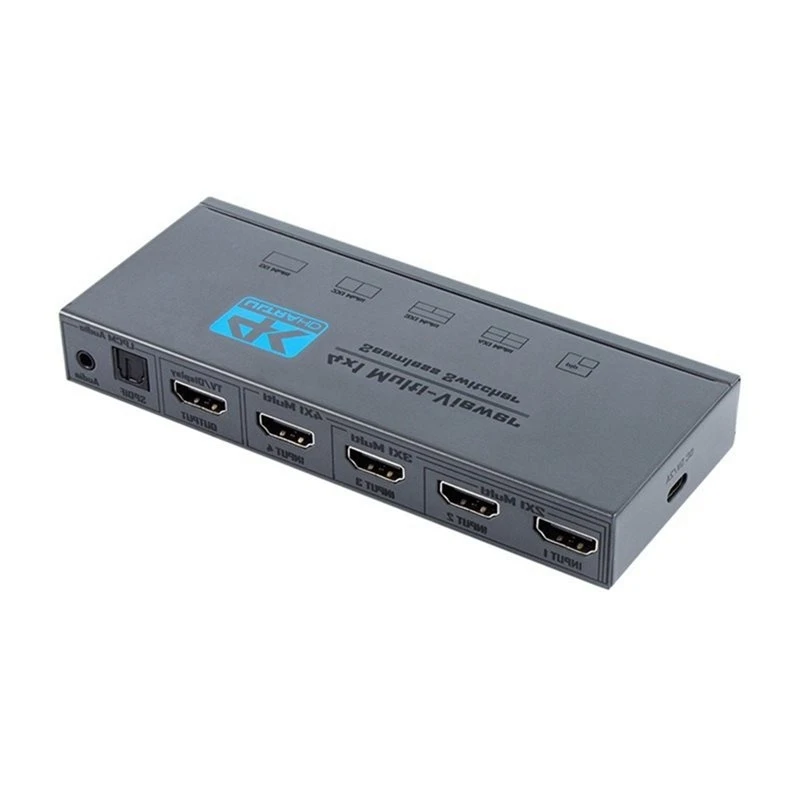 A42T-HDMI-Compatible Switch 4K@30Hz 4 In 1 Out With Remote For Laptop PC PS5 Monitor Xbox TV
