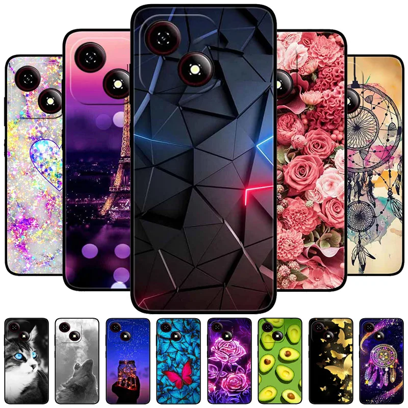 Para zte lâmina a35e caso preto tpu silicone adorável macio capas de telefone para zte lâmina a35e funda caso bladea35e a 35e conchas pintadas