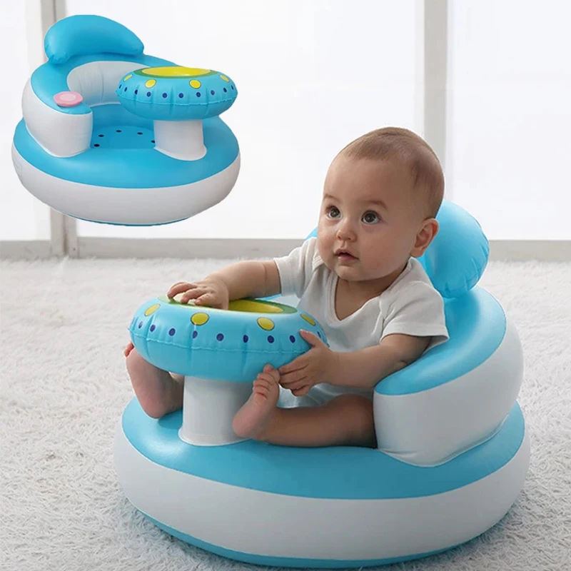 Baby Inflatable Seat for Babies 3-36 Month Built in Air Pump Infant Back Support Sofa Toddler Chair for SittingUp Baby Bath Seat