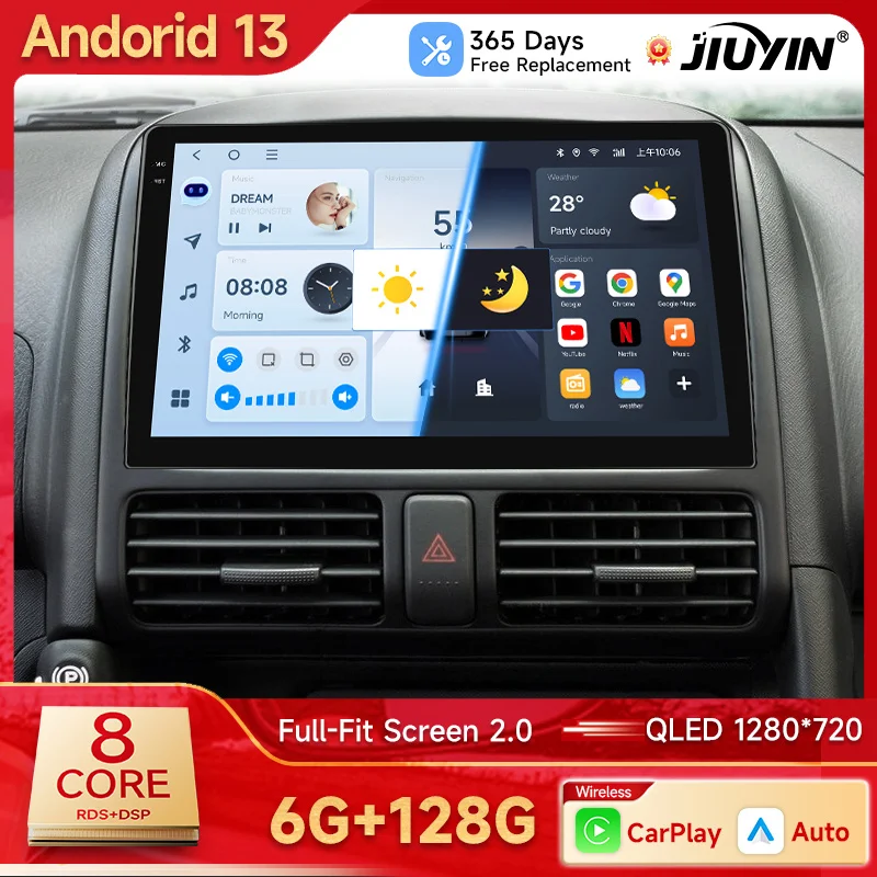 JIUYIN Car Radio For Honda CR-V CRV 2 2001 2002 2003-2006 Wireless Carplay Android 13 Auto Multimedia GPS autoradio 4G WIFI DSP